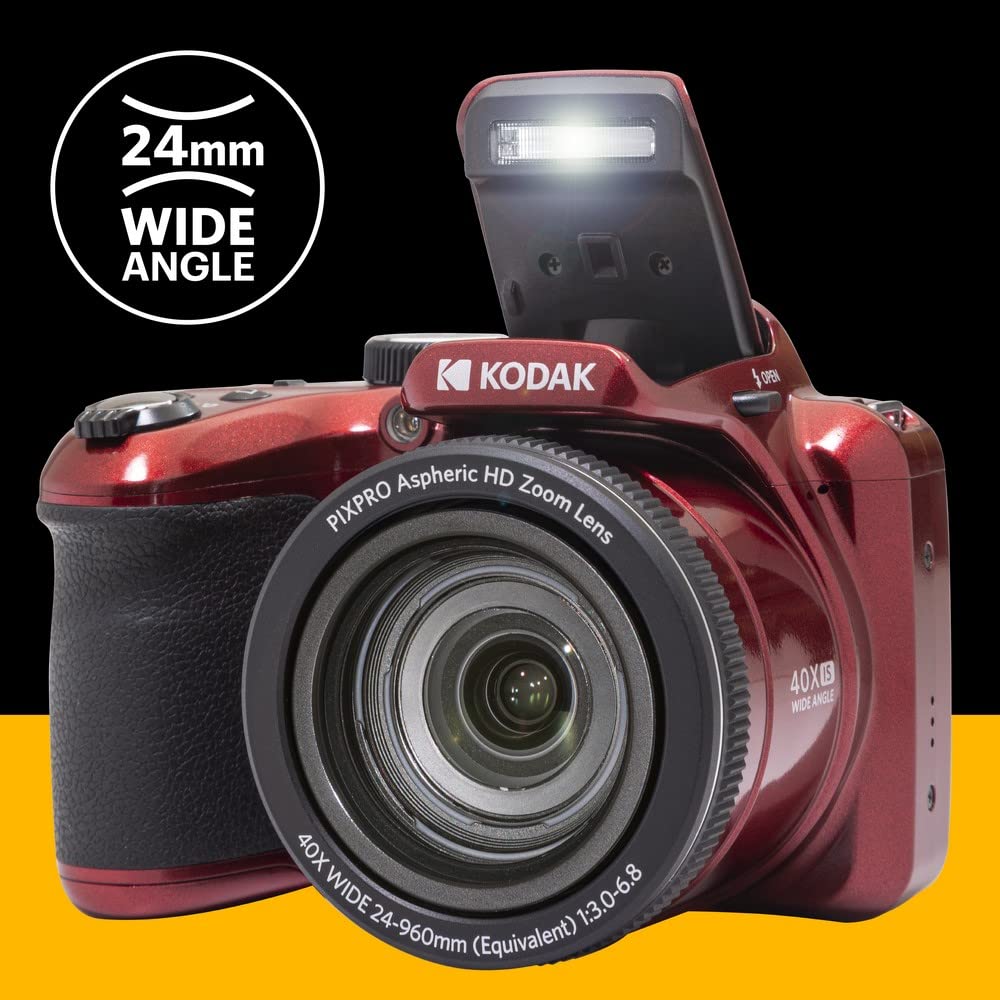 KODAK PIXPRO AZ405 20MP Digital Camera, 40x Optical Zoom, AA, OIS, Black