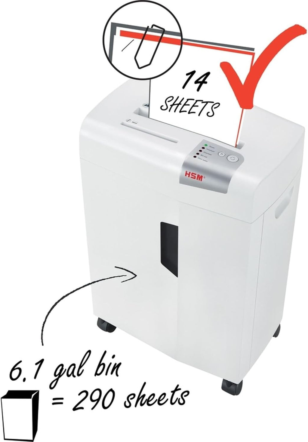 HSM shredstar X14 Cross-Cut Shredder; Shreds Up to 14 Sheets; 6.1-Gallon Capacity Shredder White | HSM1057W