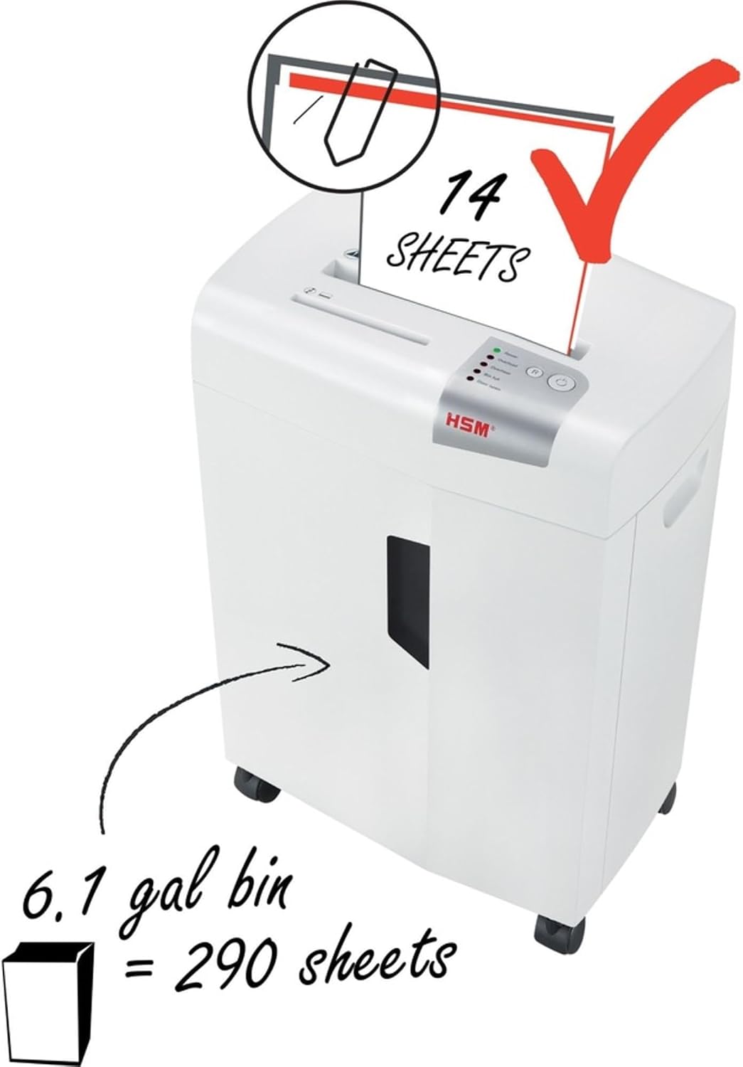 HSM shredstar X14 Cross-Cut Shredder; Shreds Up to 14 Sheets; 6.1-Gallon Capacity Shredder White | HSM1057W