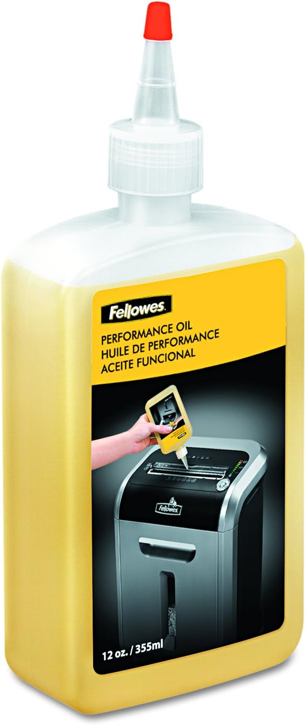 Fellowes LX22M 20 Sheet P-4 Micro-Cut, Heavy Duty Paper Shredder for Office, 100% Jam Proof (White) & Powershred Performance Shredder Oil, 12 oz. Extended Nozzle Bottle (35250)