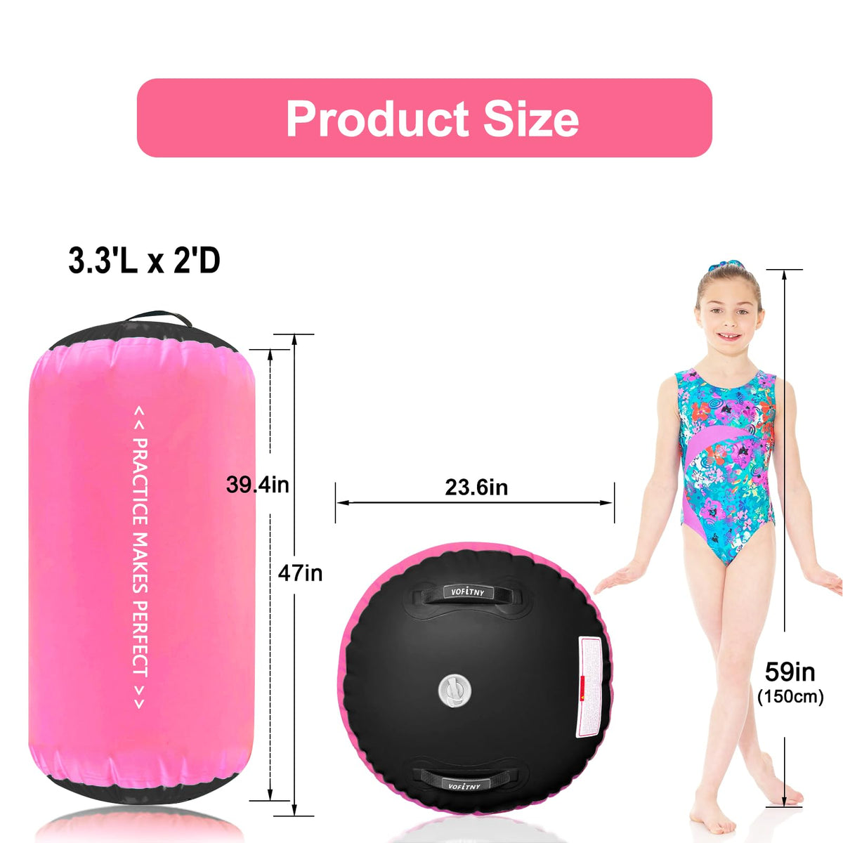 VOFiTNY Inflatable Gymnastics Air mat Tumbling Track for Home