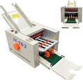Automatic Paper Folding Machine Electric Desktop Document Folder with 2 Trays Max Speed 80m/min for Paper Size 2x2.7in to 8.3x16.5in, with Auto Counter & Speed Control for Brochures Manuals