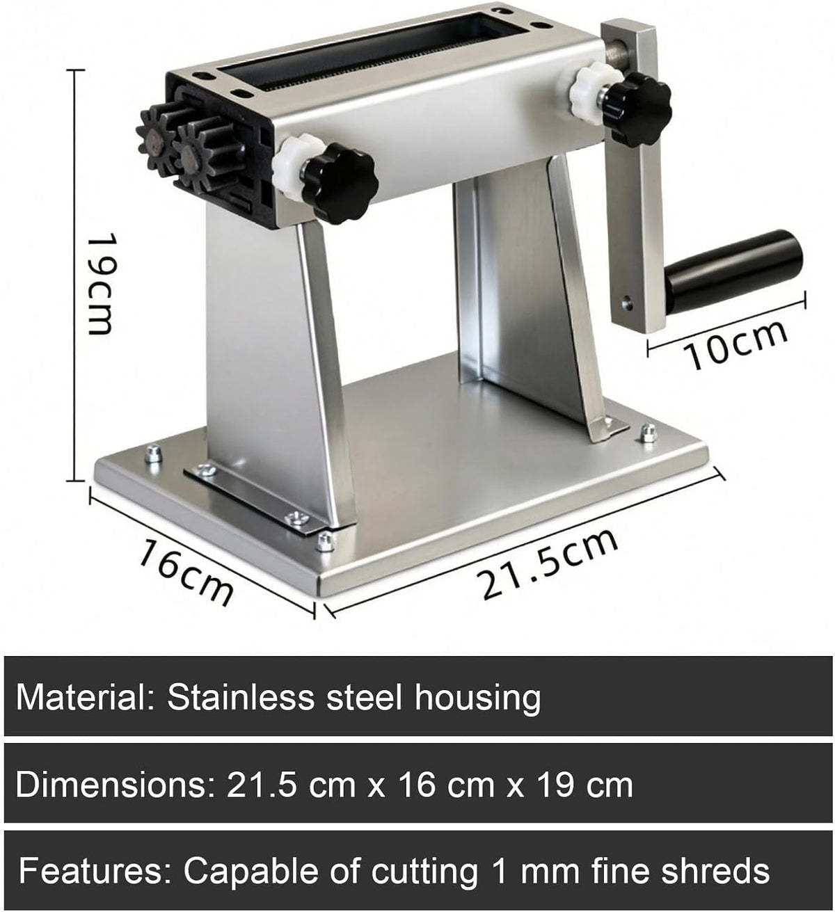 Hand Crank Raffia Shredder, StainlessâSteel Manual Shredder
