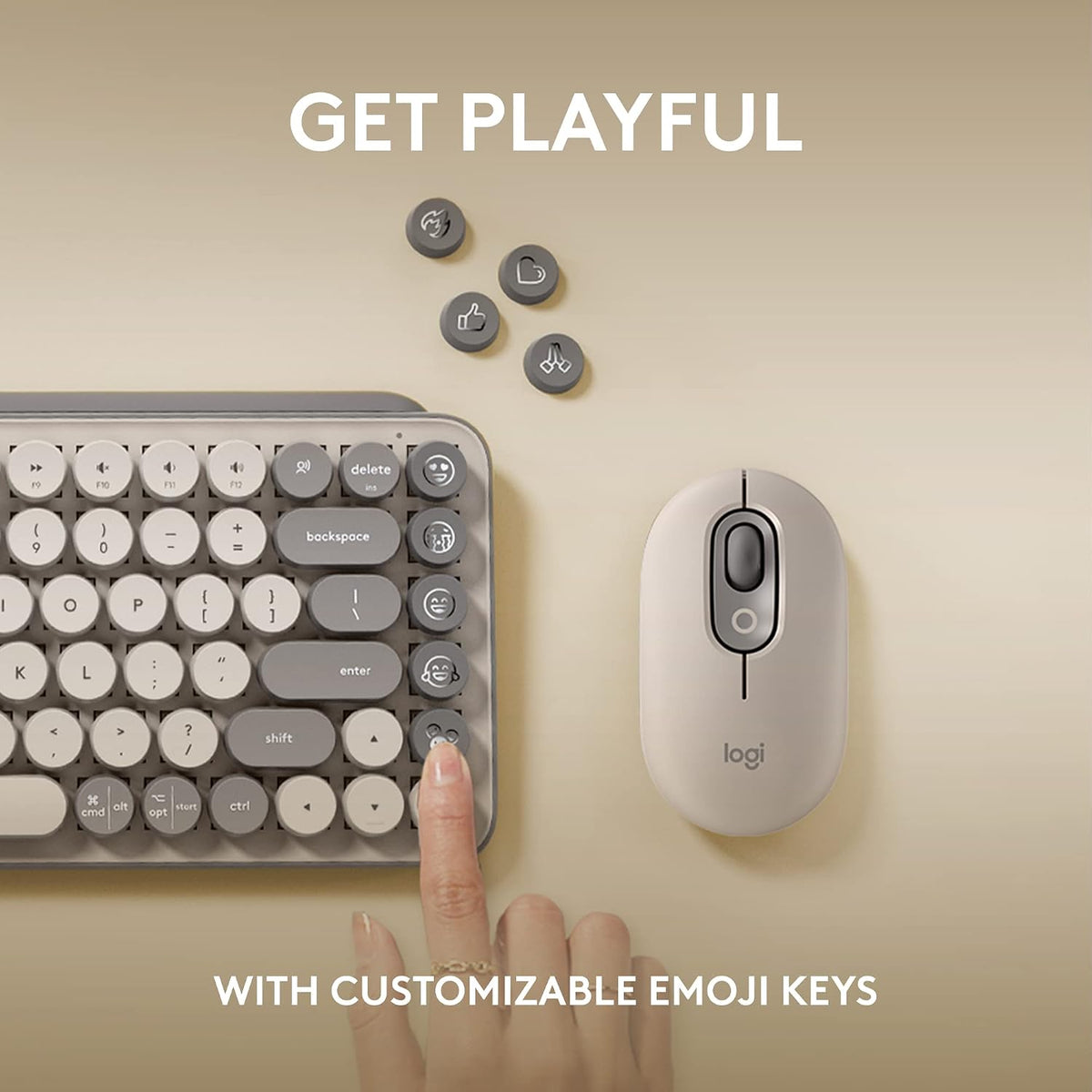 Logitech POP Keys Wireless Mechanical Keyboard with Emoji Keys - Mist