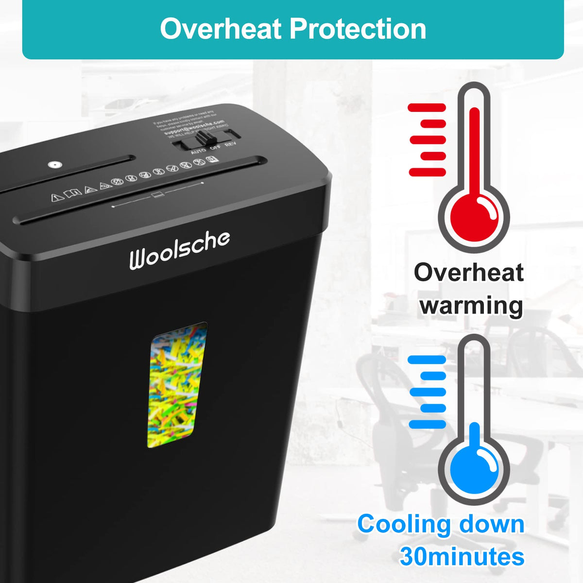Paper Shredder, 16-Sheet Cross Cut with 4.76-Gallon Pull Out Basket, P-4 Security Level, 3-Mode Design Shred Paper and CD/Credit Card, Durable&Fast with Jam Proof System Shredder for Office