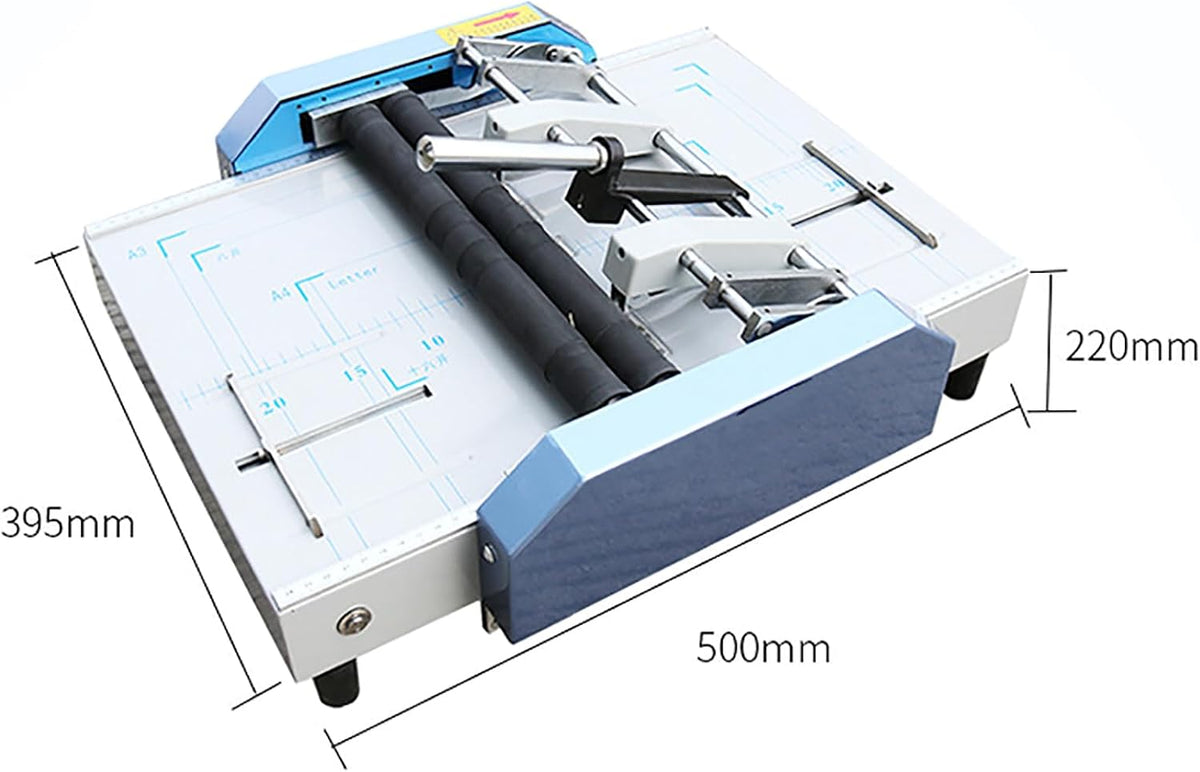3 In 1 Creasing Machine, A3 Paper Saddle Stitch Flat-Clinch Automatic Binding Machine with 5 Nail Positions, A Variety of Binding and Folding Methods, Compatible With 24/6 Type Staples for Cards