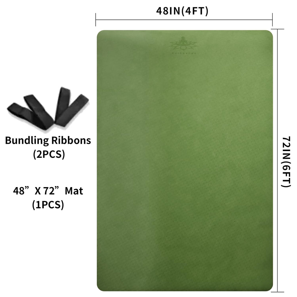 Hatha Yoga Large TPE Yoga Mat 6'x4'x1/2" Extra Thick Non-Slip Exercise Mat - for Yoga Pilates & Home Gym Workouts