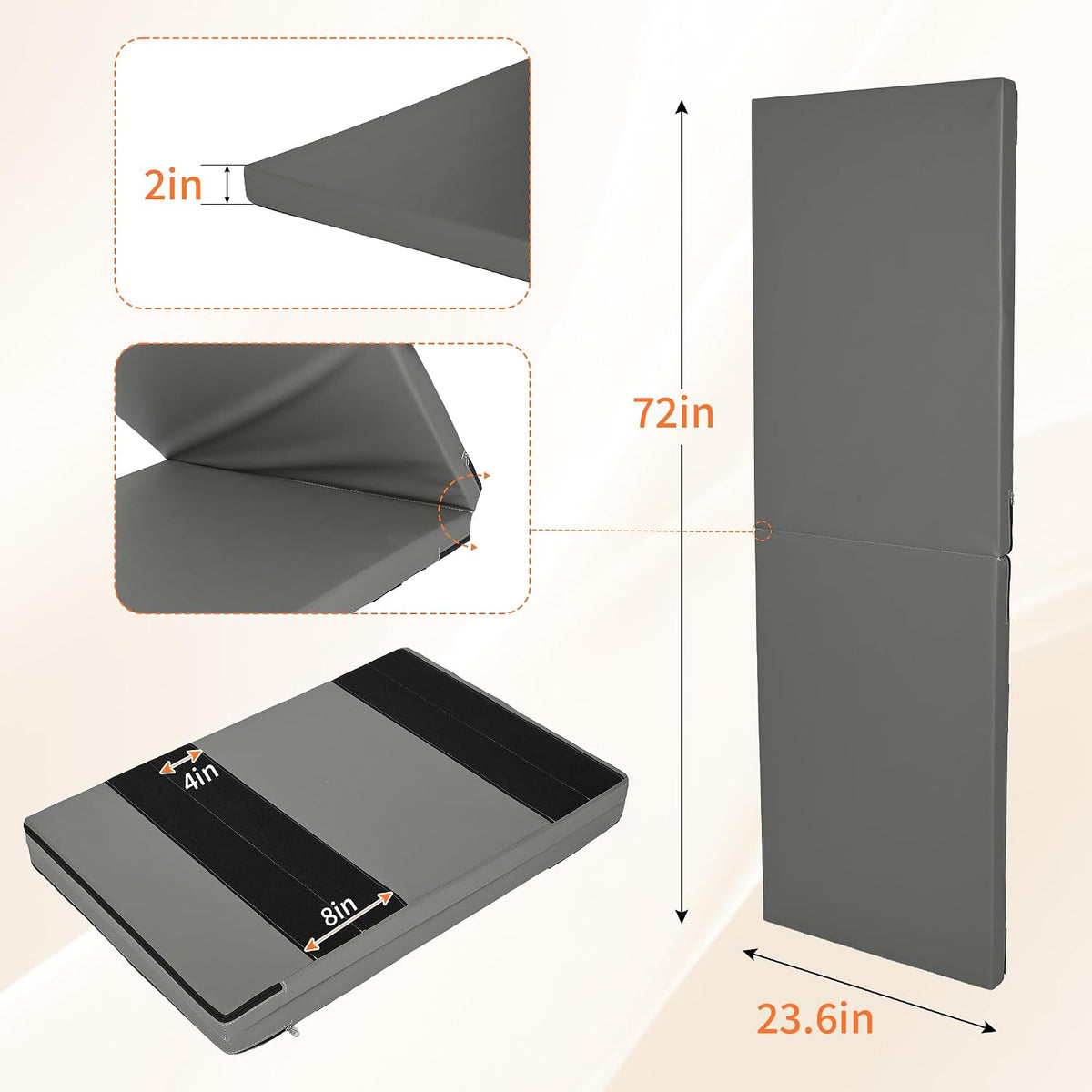 72'' Gym Wall Padding, Shock Absorbing Mat 1 Pack 23.6in Wide