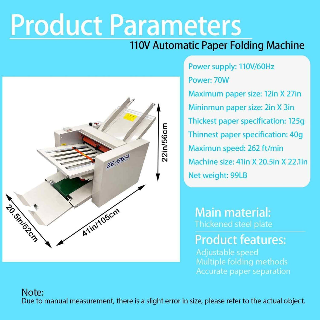 Automatic Paper Folding Machine, Electric Paper Folder with 4 Trays
