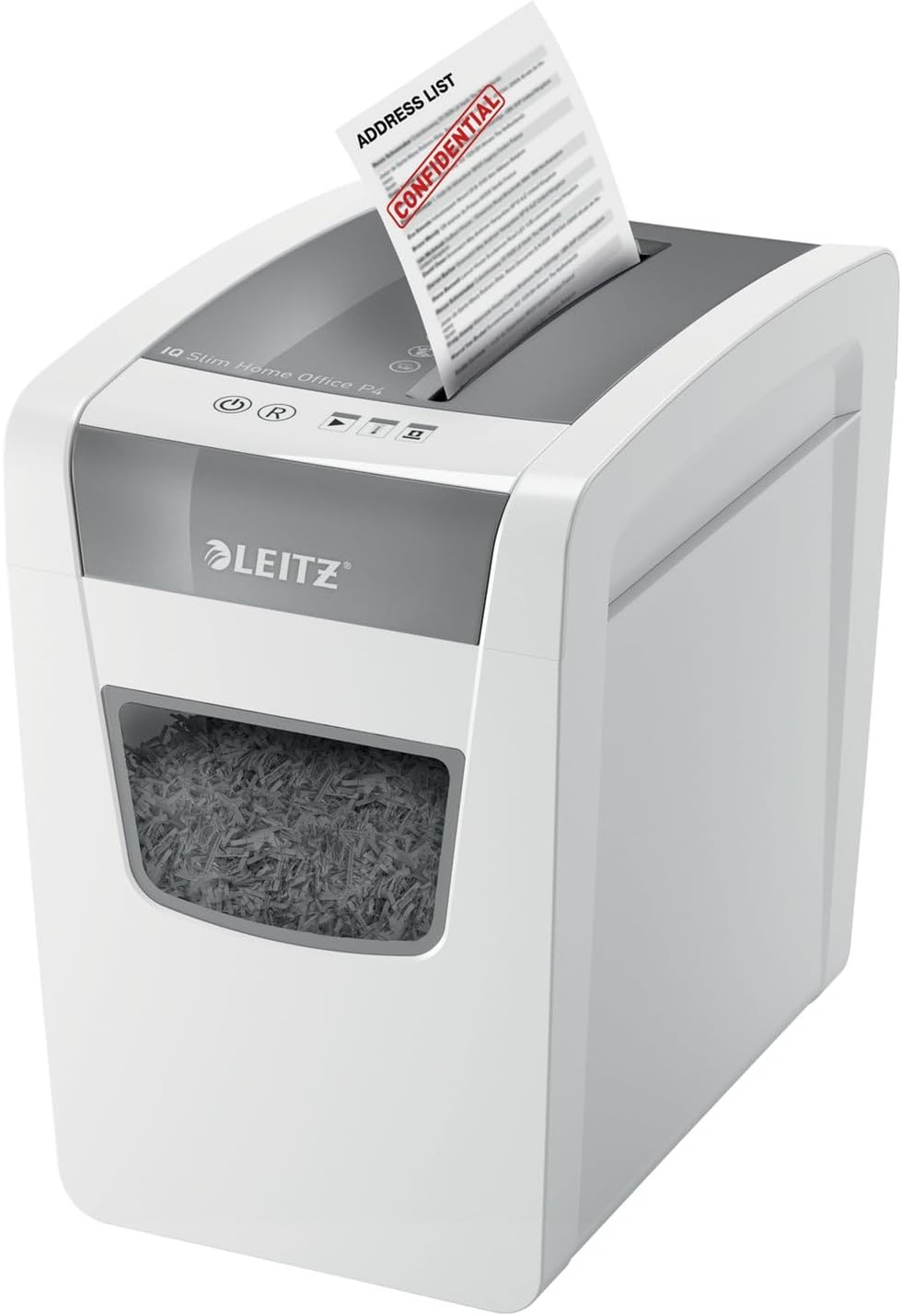 Leitz IQ Paper Shredder, Cross Cut, 10 Sheet, 6 Gallon Bin, P4 Security, Slim, Anti-Jam, Home Office (170004)