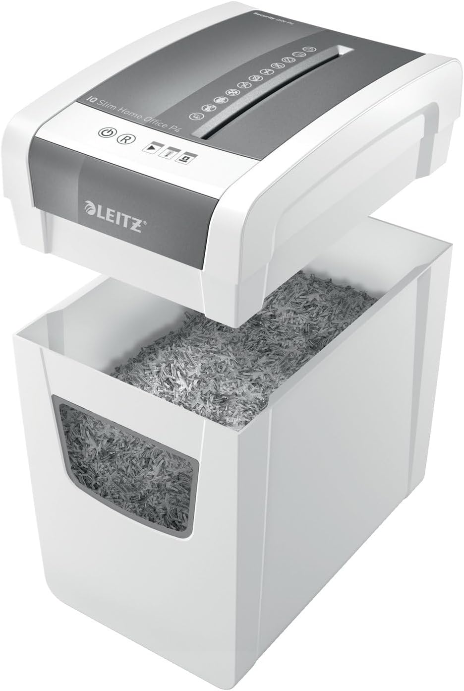 Leitz IQ Paper Shredder, Cross Cut, 10 Sheet, 6 Gallon Bin, P4 Security, Slim, Anti-Jam, Home Office (170004)