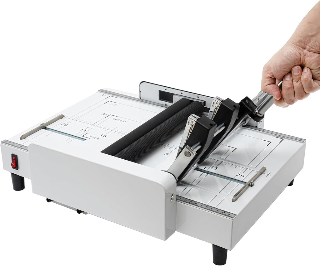 DNYSYSJ A3 Paper Folding Machine, 2-in-1 Electric Paper Binding Machine with Automatic Stopper, Handles 14 Sheets 80g Paper for Booklet Makingï¼Range 5.83 X 8.27 Inch-11.69 X 16.54 Inchï¼