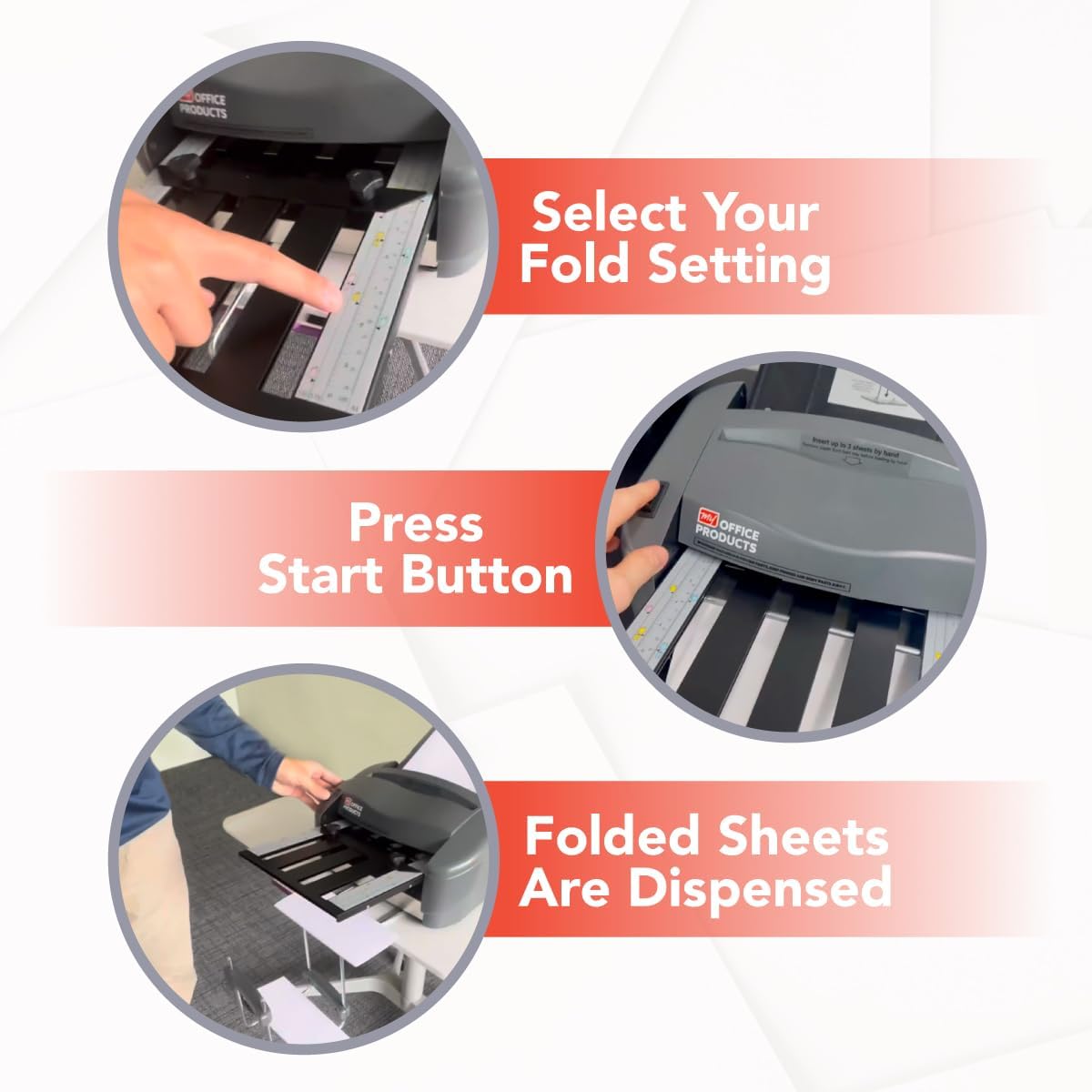 Martin Yale P7500 Paper Folding Machine - Automatic Feed Tabletop 4000 Sheet/Hour Letter, Half, ZFold, Double Parallel, for Offices, Mailrooms, Business, Folds 8.5â³ x 11â³ & 8.5â³ x 14â³ 20lb Bond Paper