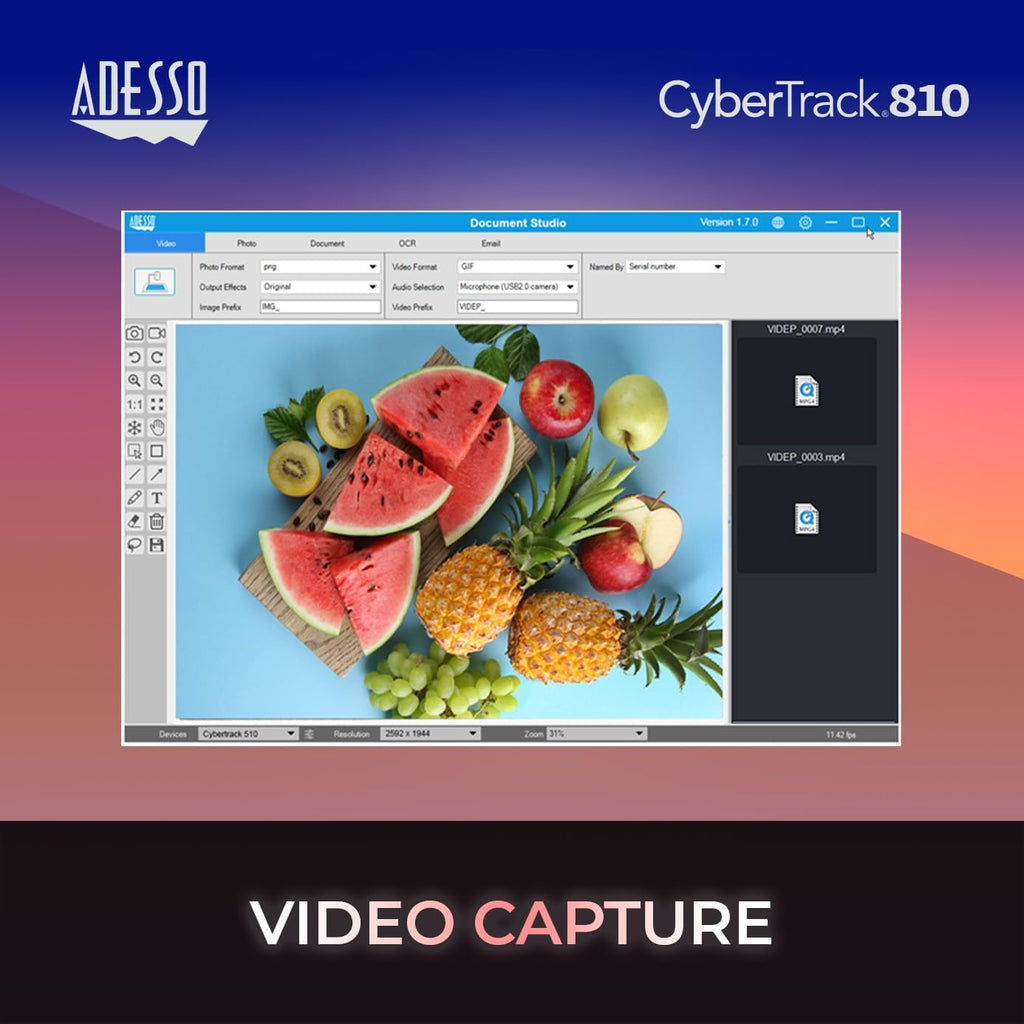 Adesso Cybertrack 810 8.0-MP Fixed-Focus Document Camera for Windows