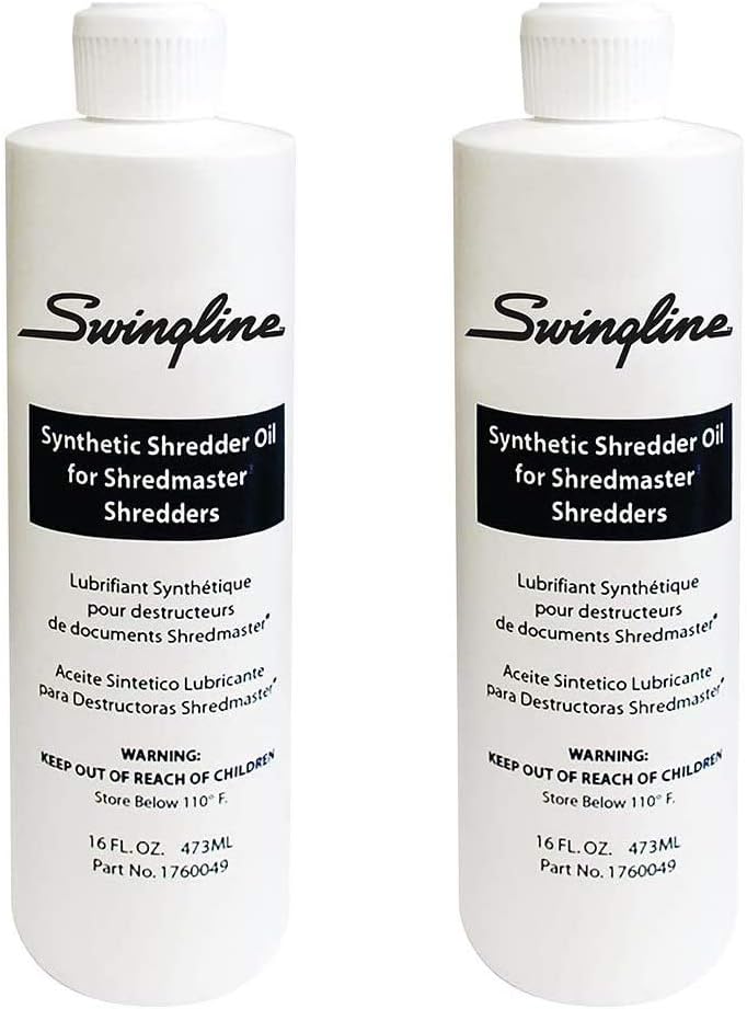 Swingline Shredder Oil Two Pack, 16 oz.473ml Bottles, 2 Pack (1760049CS)