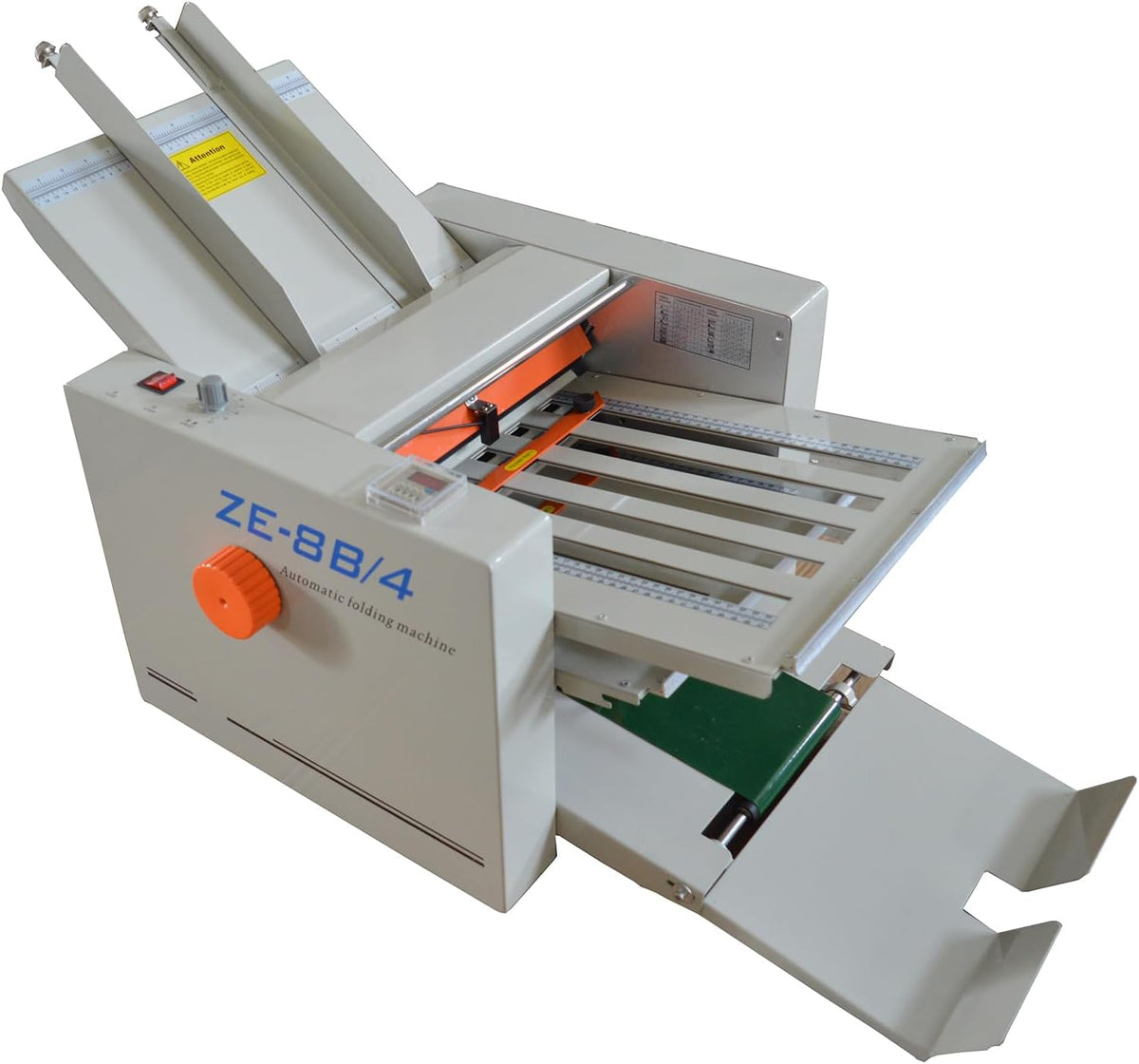 Digital Paper Folder 110V, Automatic Document Folding Machine w/ 4 Trays, Electronic Counter, Adjustable Speed (262ft/min Max), Desktop Paper Folding Machine for Manuals, Docs, Letters