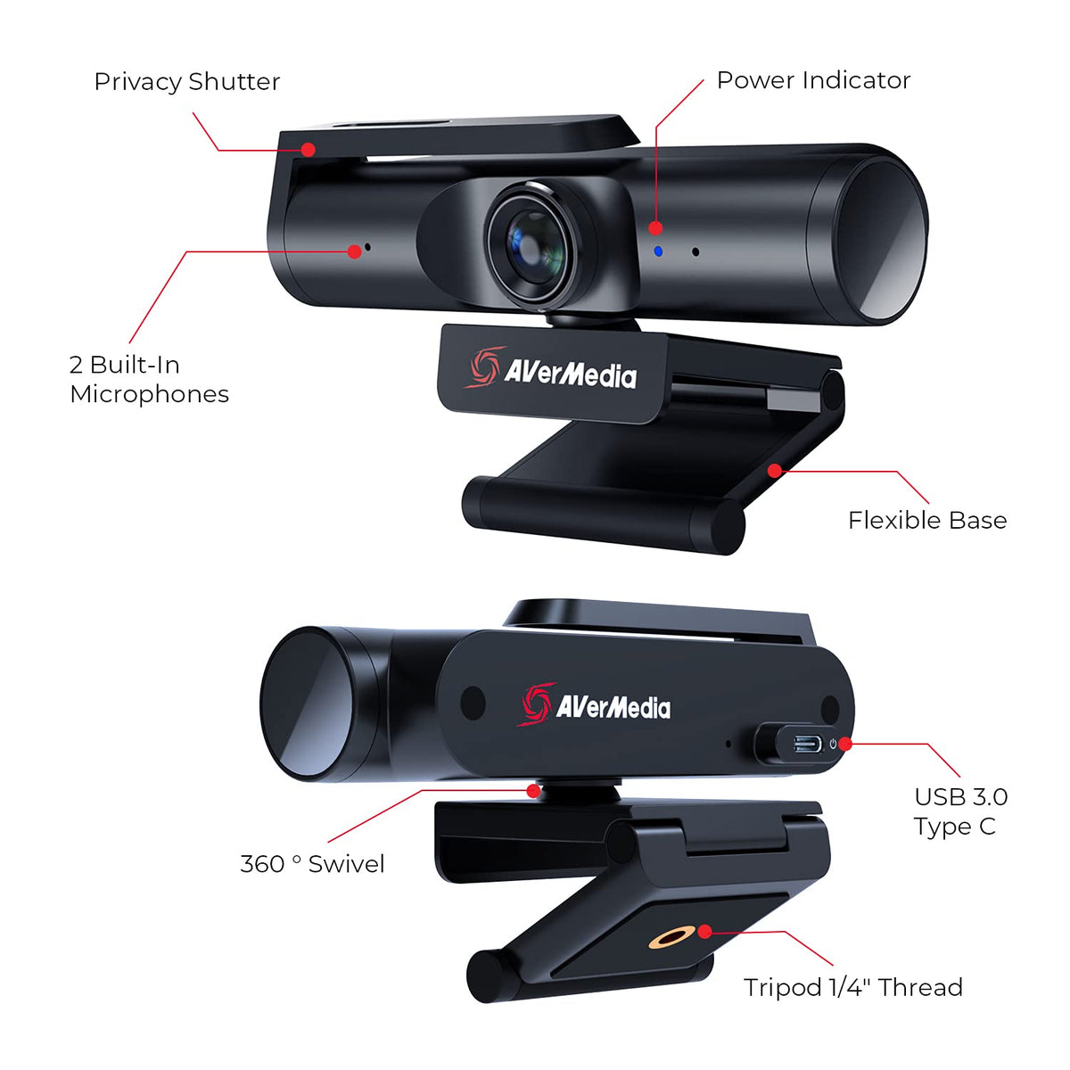 AVerMedia PW313D DualCam 2K Document Camera for Trading Cards, Miniatures