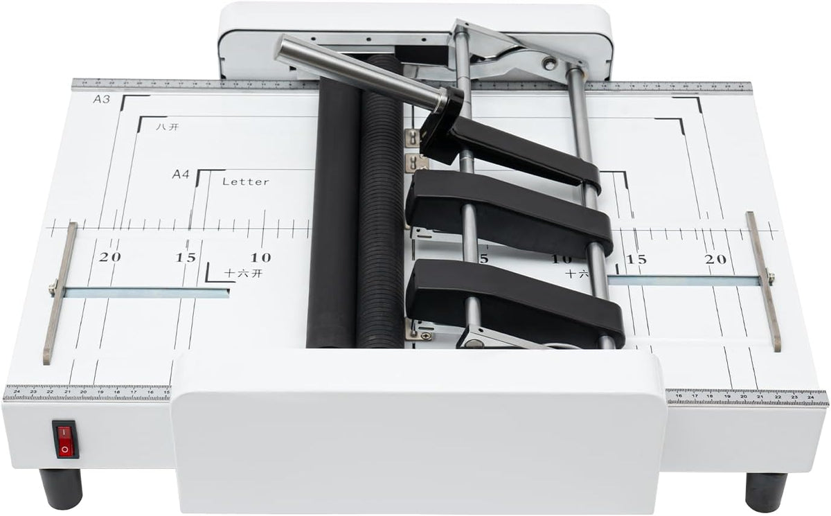 A3 Booklet Maker Automatic Paper Folding and Binding Machine Booklet Folder Stapler Stapling Machine 110V 60W
