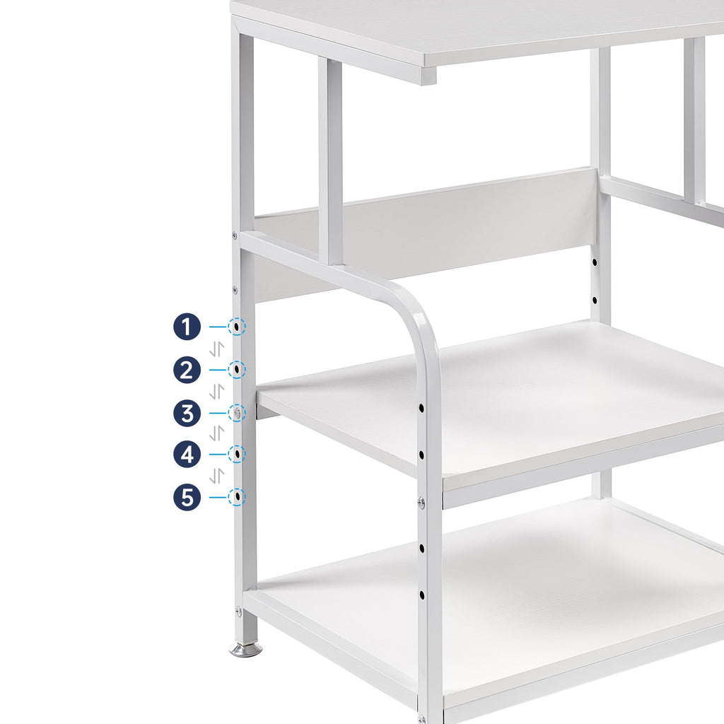 Fannova Printer Stand with Height Adjustable Storage Shelf for Home Office