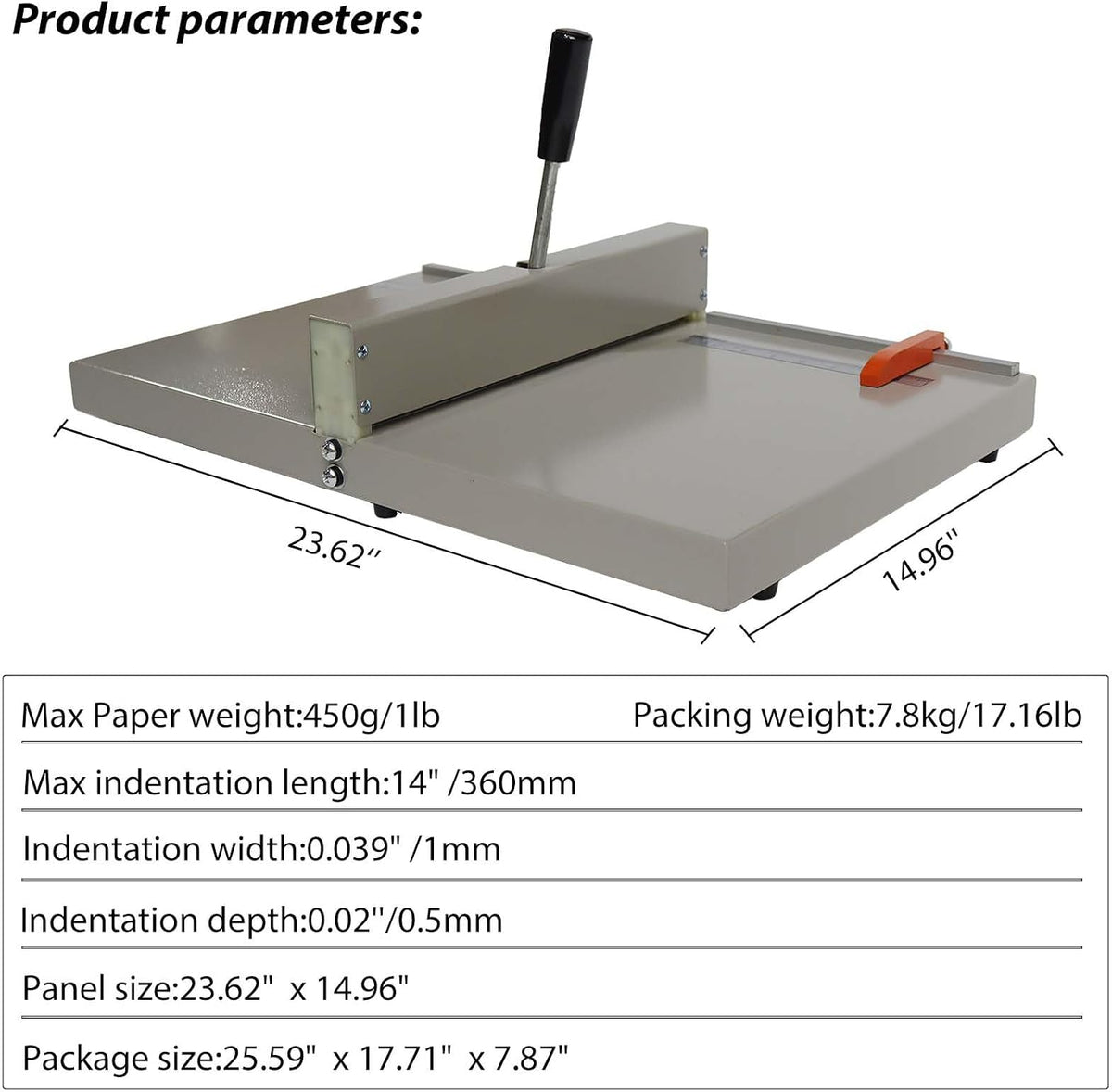 14In Manual Creasing Machine, Paper Creaser with Precise Scale & Positioning Blocks, Folding Creaser, Paper Folding Machine for Files, Cards, Brochures, Invitations