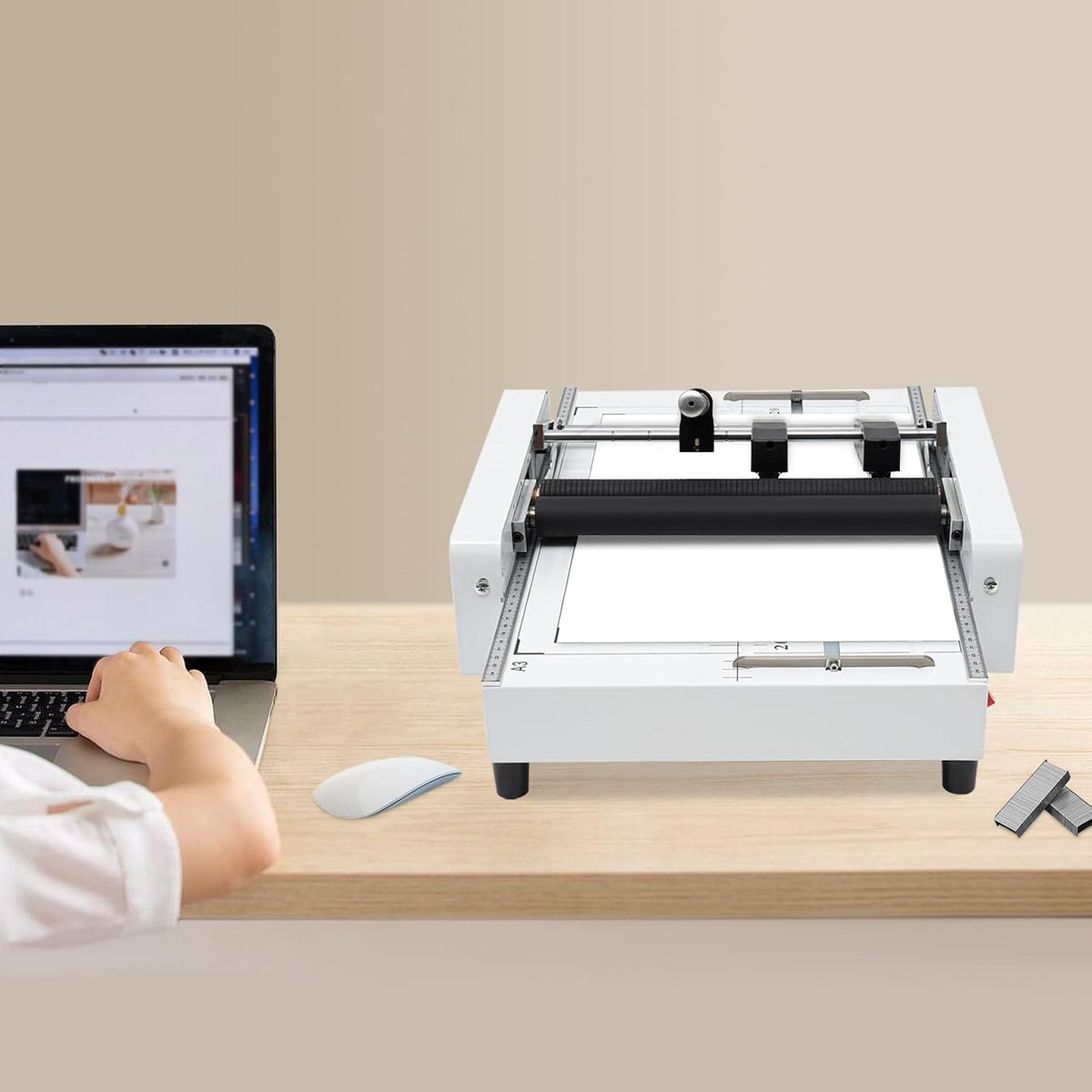 Desktop A3 Booklet Maker, Automatic Paper Folding & Stapling Machine