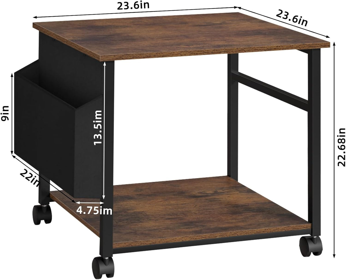 Lerliuo Brown Large Printer Stand with Storage