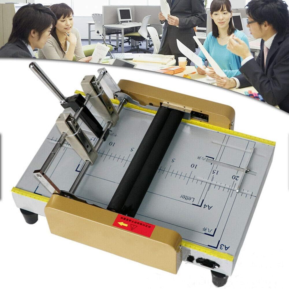 Booklet Making Machine Paper Folding Machine, A3 Booklet Making Machine Paper Folding Booklet Stapling Four-Position Thread Type Book Binding Machine Pamphlet Stapler for Printing Factories 110V
