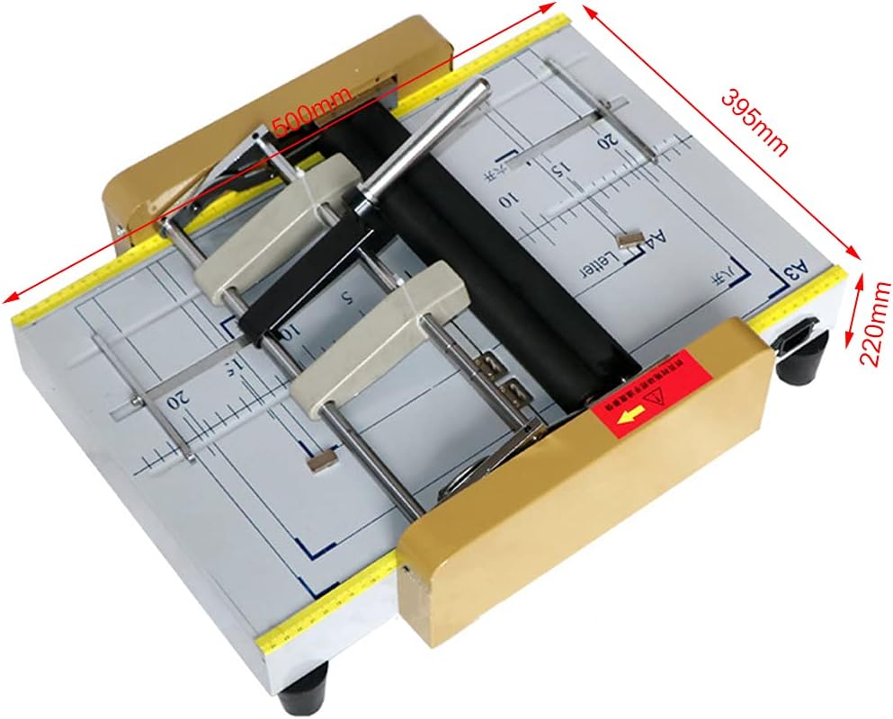110V A3 Folding Binding Machine Office Books Coated Paper Printing Stapler, Booklet Making Printing Binder Bookbinding Stapling Equipment Schools Industry Factories