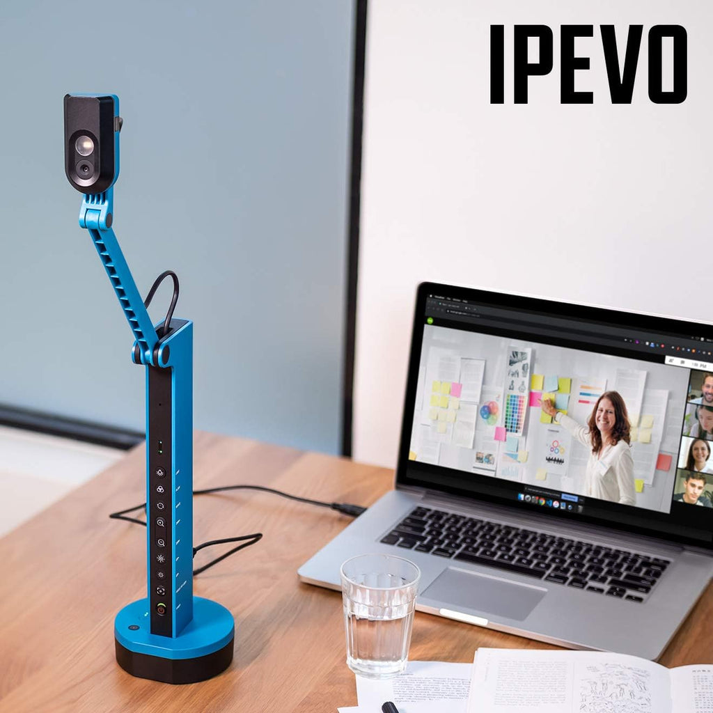 IPEVO VZ-X Wireless 8MP Document Camera, 3 Modes of Connectivity â Wi-Fi, HDMI, and USB, Compatible with Web Conferencing Software, Works Wirelessly with iOS, tvOS, and Android,Black, Blue