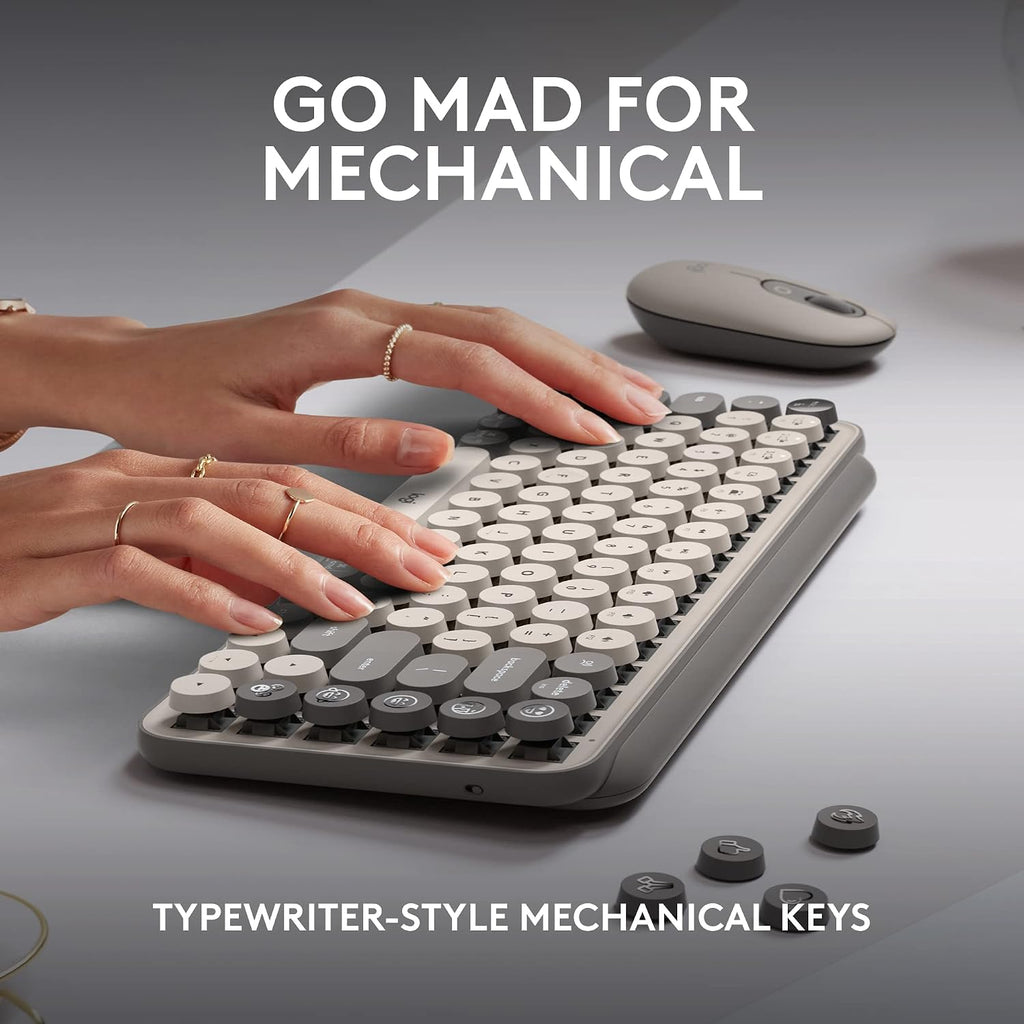 Logitech POP Keys Wireless Mechanical Keyboard with Emoji Keys - Mist