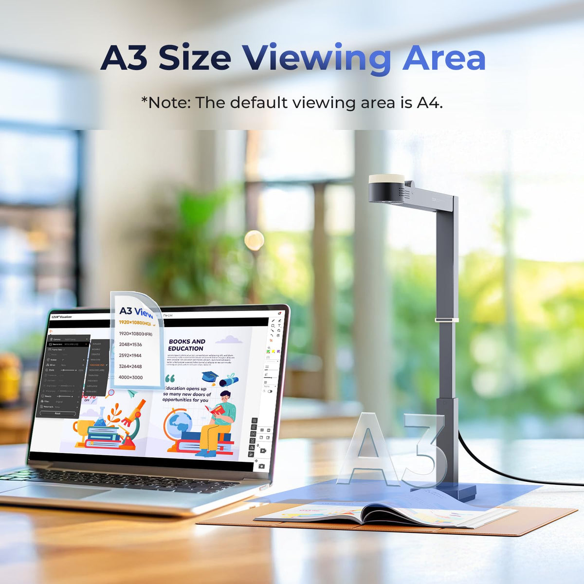 CZUR Fancy Pro 8MP USB Document Camera for Teacher - Black