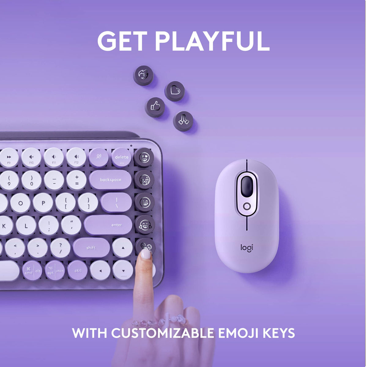 Logitech POP Keys Wireless Mechanical Keyboard with Emoji Keys - Mist