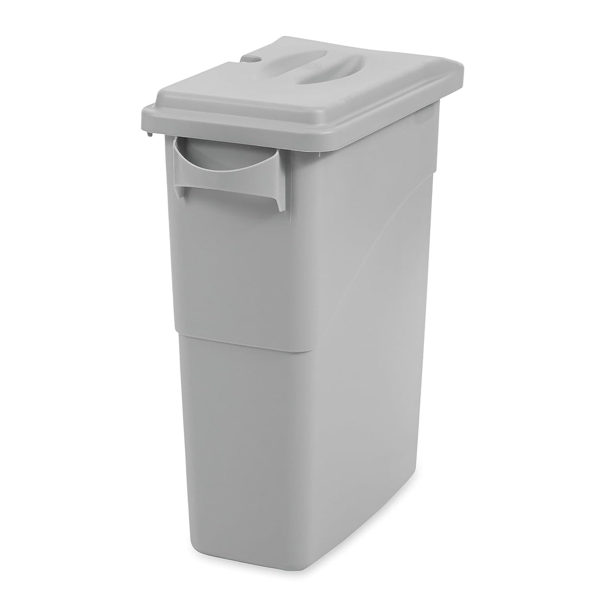 Rubbermaid Commercial Products Slim Jim Confidential Document Trash Can with Lid, 16-Gallon, Gray, Keyed Lock for Secure Disposable of Documents