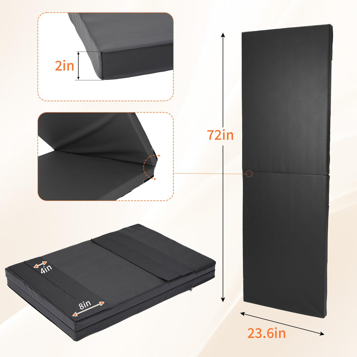 72'' Gym Wall Padding, Shock Absorbing Mat 1 Pack 23.6in Wide
