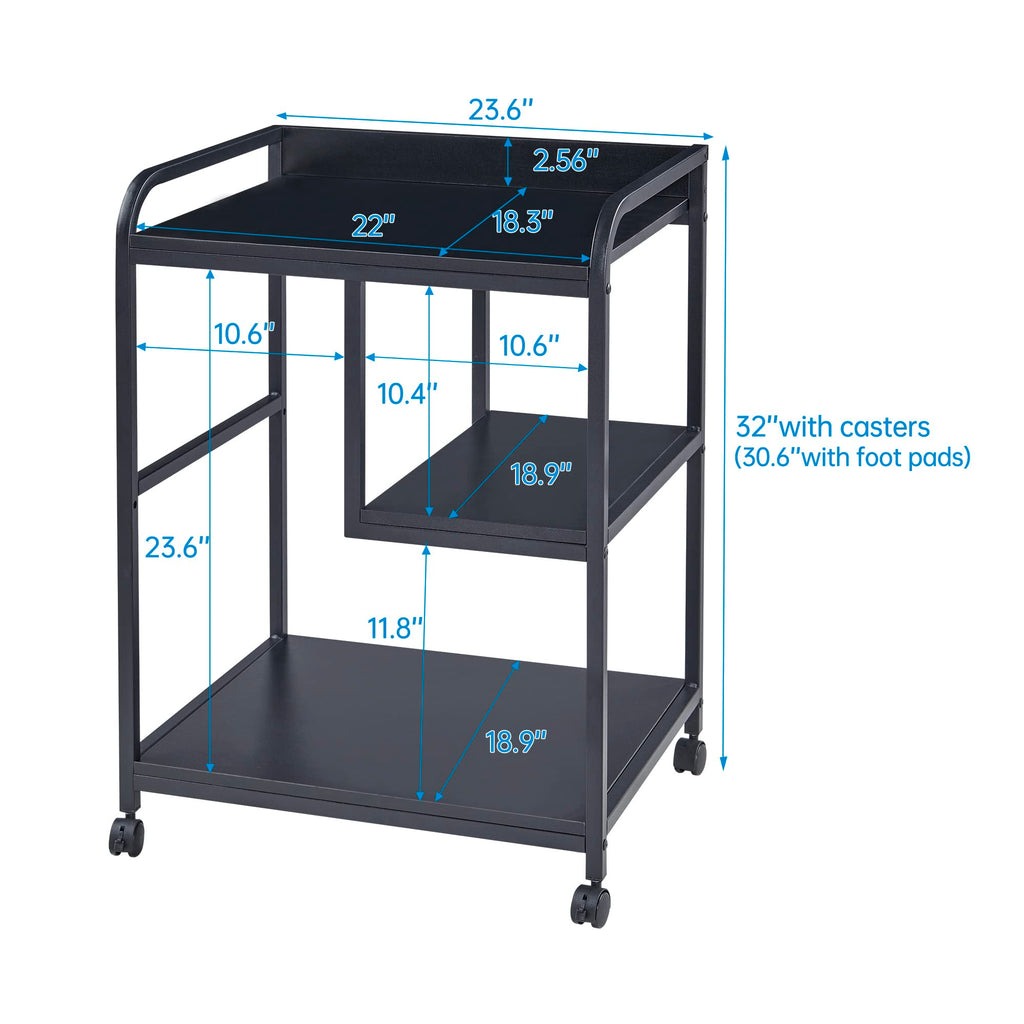 Fannova Large Printer & PC Tower Stand with Wheels for Home Office Storage