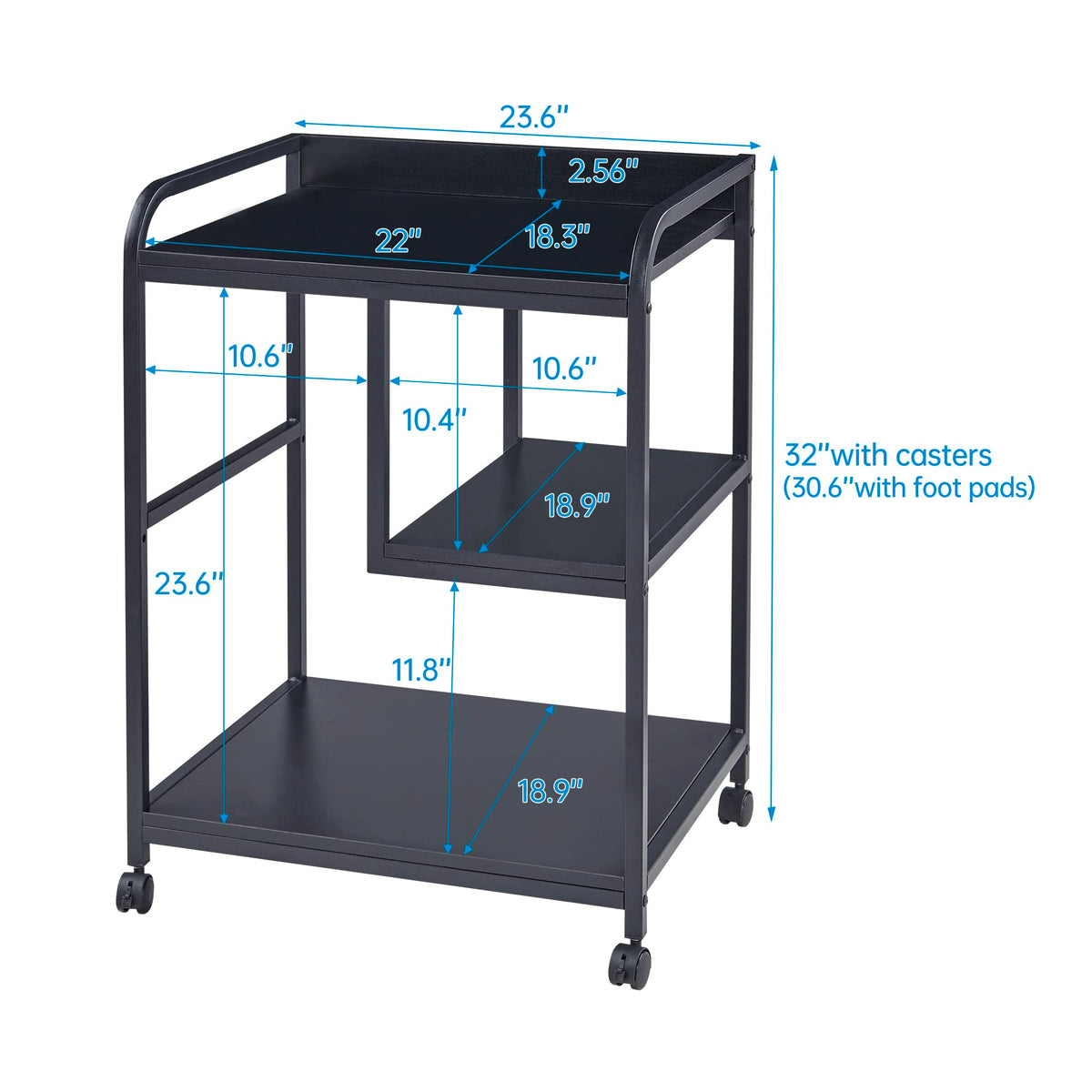 Fannova Large Printer & PC Tower Stand with Wheels for Home Office Storage