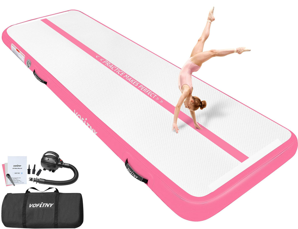 VOFiTNY Inflatable Gymnastics Air Mat Tumble Track with Pump for Training