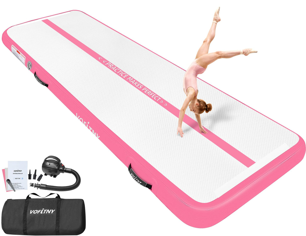 VOFiTNY Inflatable Gymnastics Air Mat Tumble Track with Pump for Training