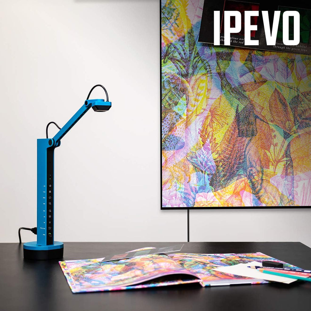 IPEVO VZ-X Wireless 8MP Document Camera, 3 Modes of Connectivity â Wi-Fi, HDMI, and USB, Compatible with Web Conferencing Software, Works Wirelessly with iOS, tvOS, and Android,Black, Blue