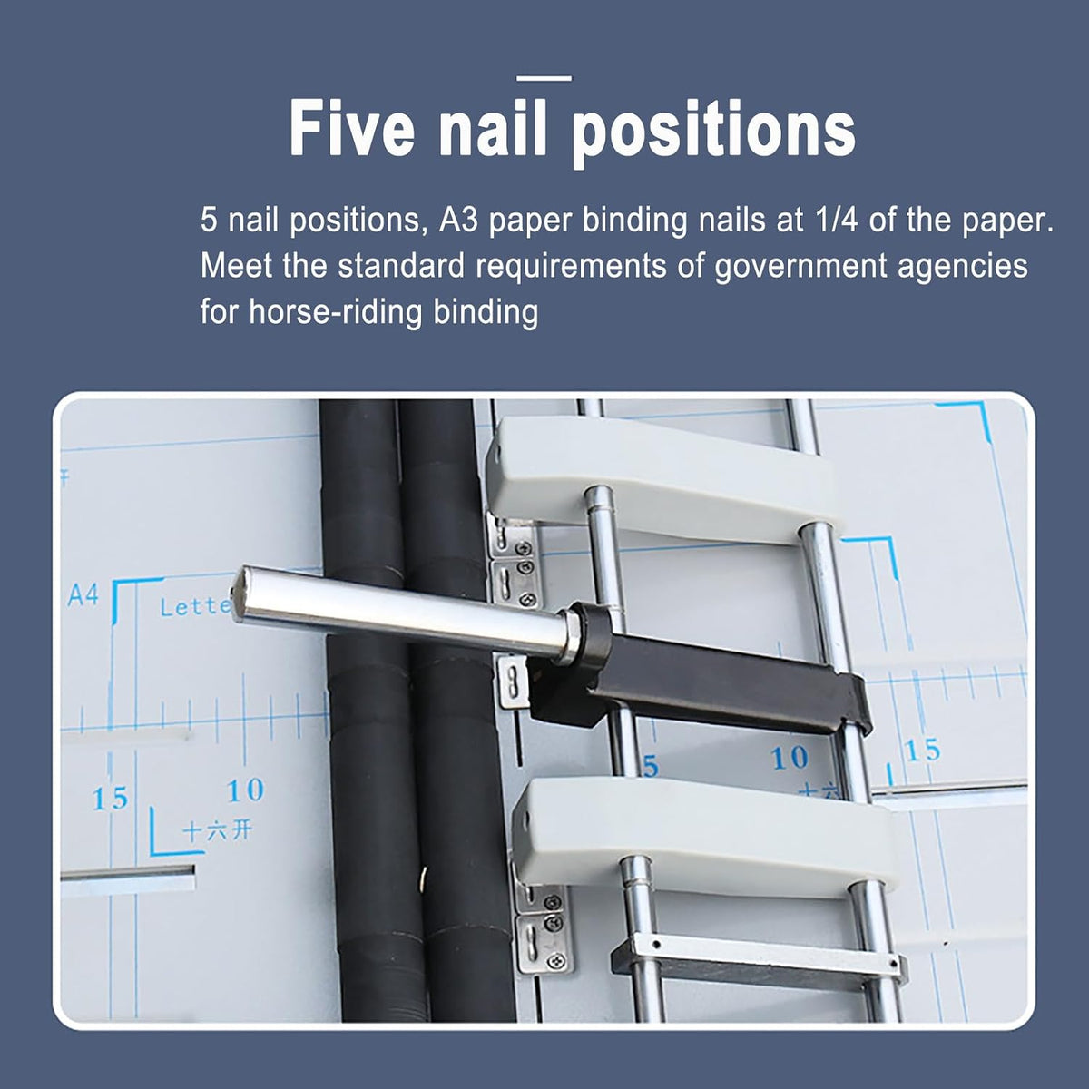 3 In 1 Creasing Machine, A3 Paper Saddle Stitch Flat-Clinch Automatic Binding Machine with 5 Nail Positions, A Variety of Binding and Folding Methods, Compatible With 24/6 Type Staples for Cards