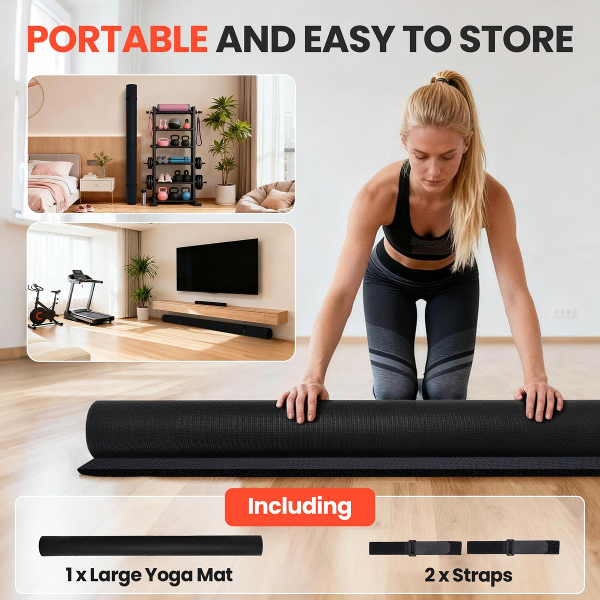 Stepwaver Large Exercise Mat, 6'x4'/7'x5'/8'x5'/9'x5'/10'x5'/12'x5'x8mm