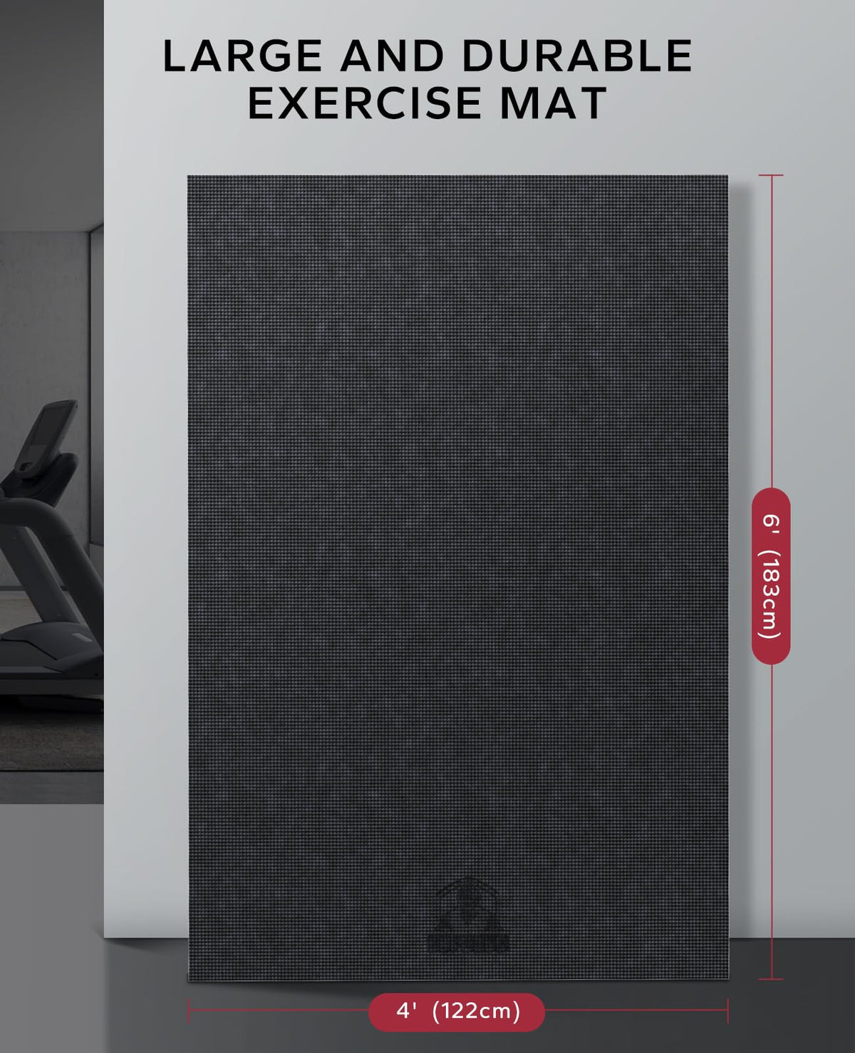 HAPBEAR Large Exercise Mat-6'x4'/7'x5'/6'x8'/6'x9'/6'x10'/6'x12'x 1/3"(8mm)