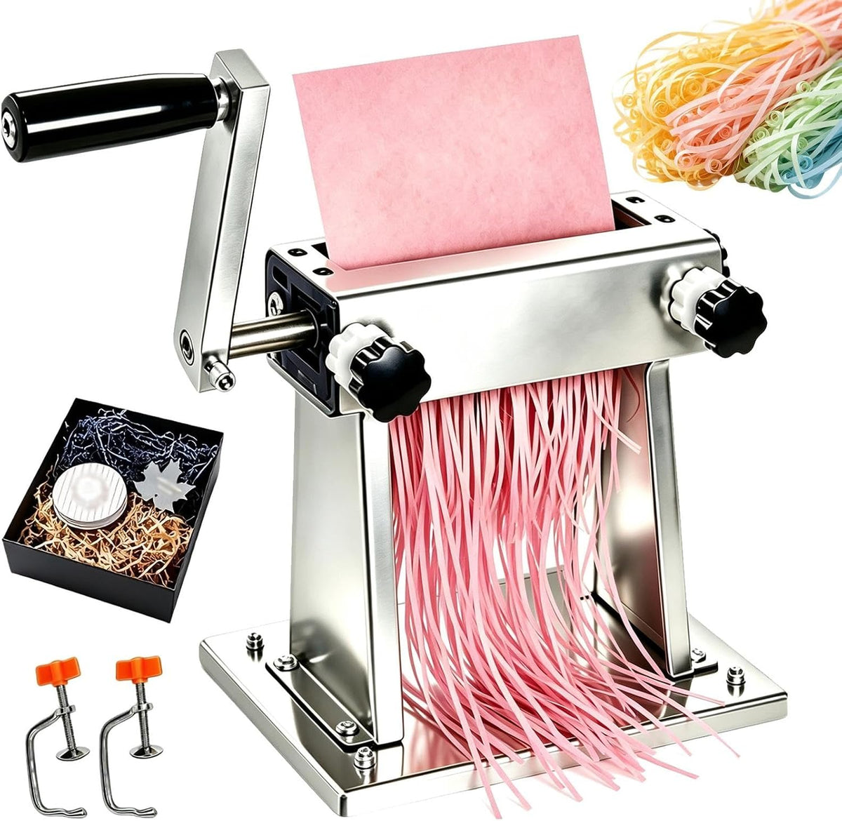 Hand Crank Raffia Shredder, StainlessâSteel Manual Shredder
