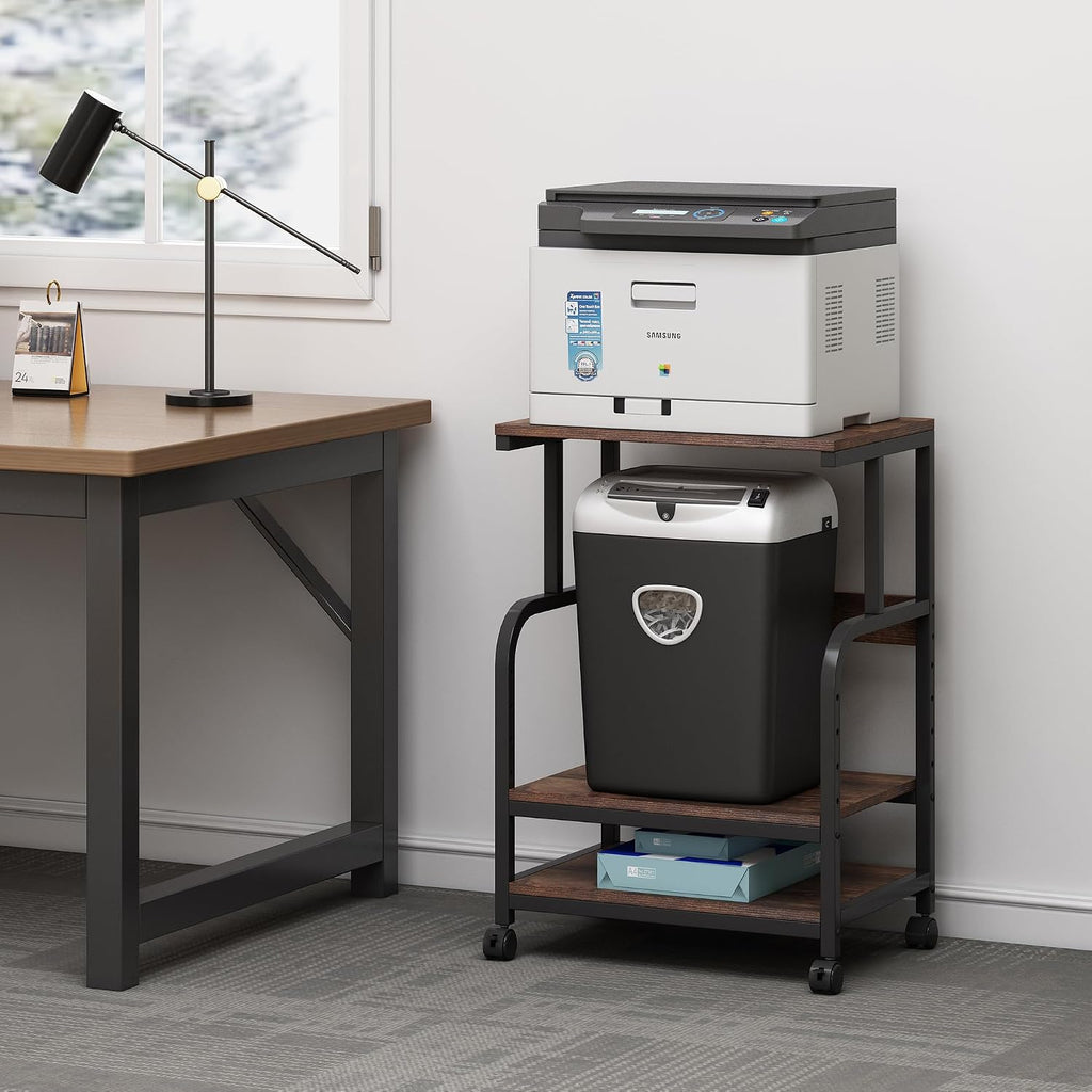 Fannova Printer Stand with Height Adjustable Storage Shelf for Home Office