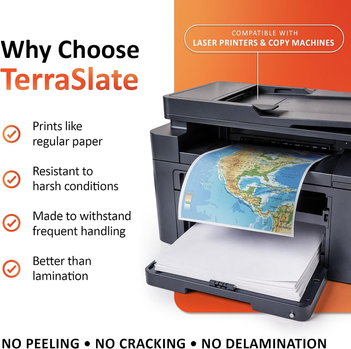 TerraSlate Premium Waterproof Printer Paper, 8 Mil 8.5 x 11 Inches, Durable & Heavy-duty paper (1000 Sheets)