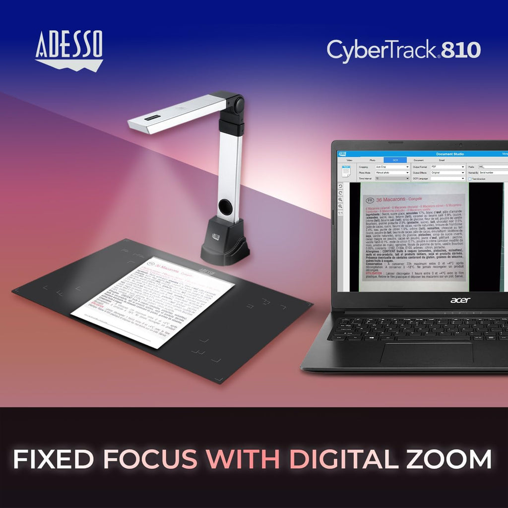Adesso Cybertrack 810 8.0-MP Fixed-Focus Document Camera for Windows