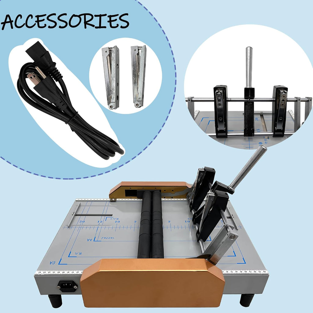 INTSUPERMAI Automatic Booklet Binding and Folding Machine,12.48" X 17.32" Maximum Folding Size, Folds 17 Sheets of 80 GSM Paper, for Booklet Production Such As Atlases, Brochures, Books, ETC.