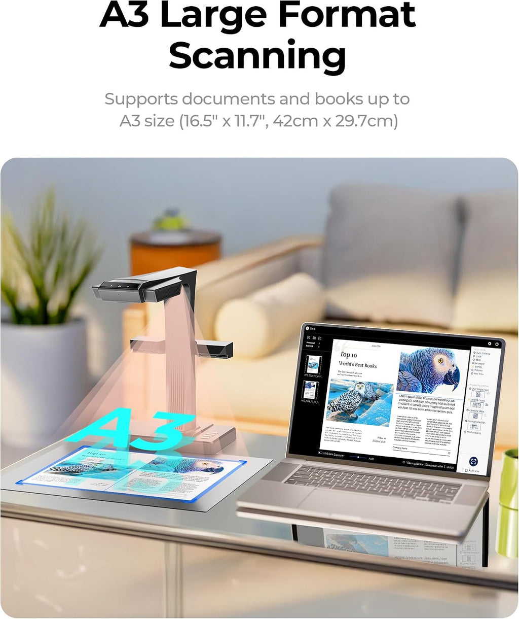 CZUR ET MAX Professional Book & Document Scanner, 38MP Document Camera