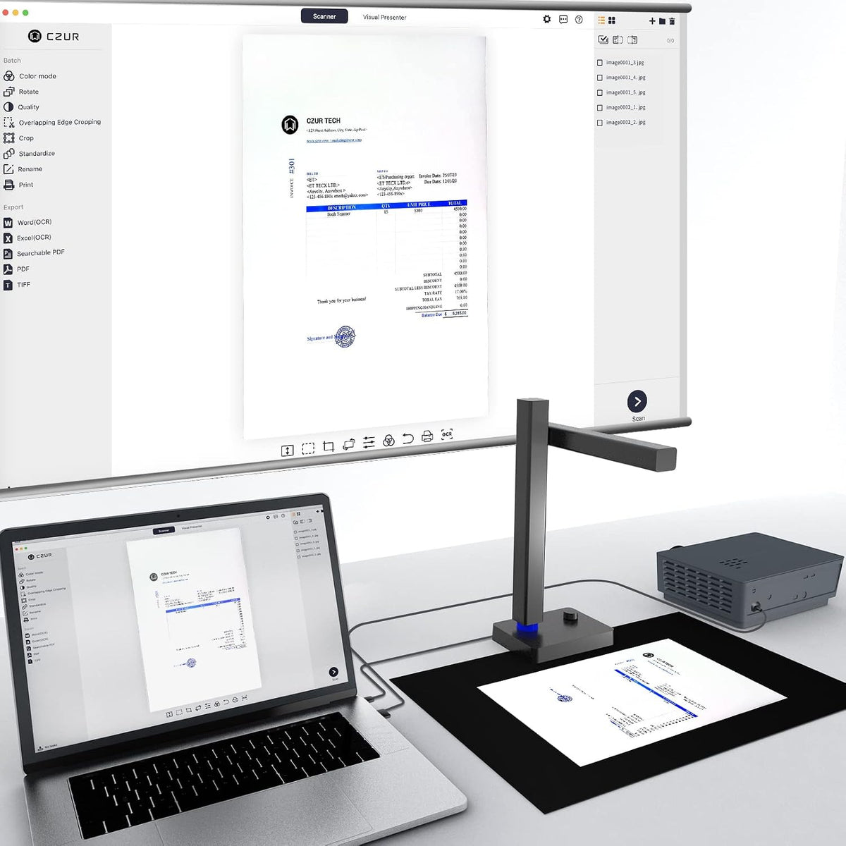 CZUR Shine800 Pro Portable A4 Document Scanner, 8MP Document Camera