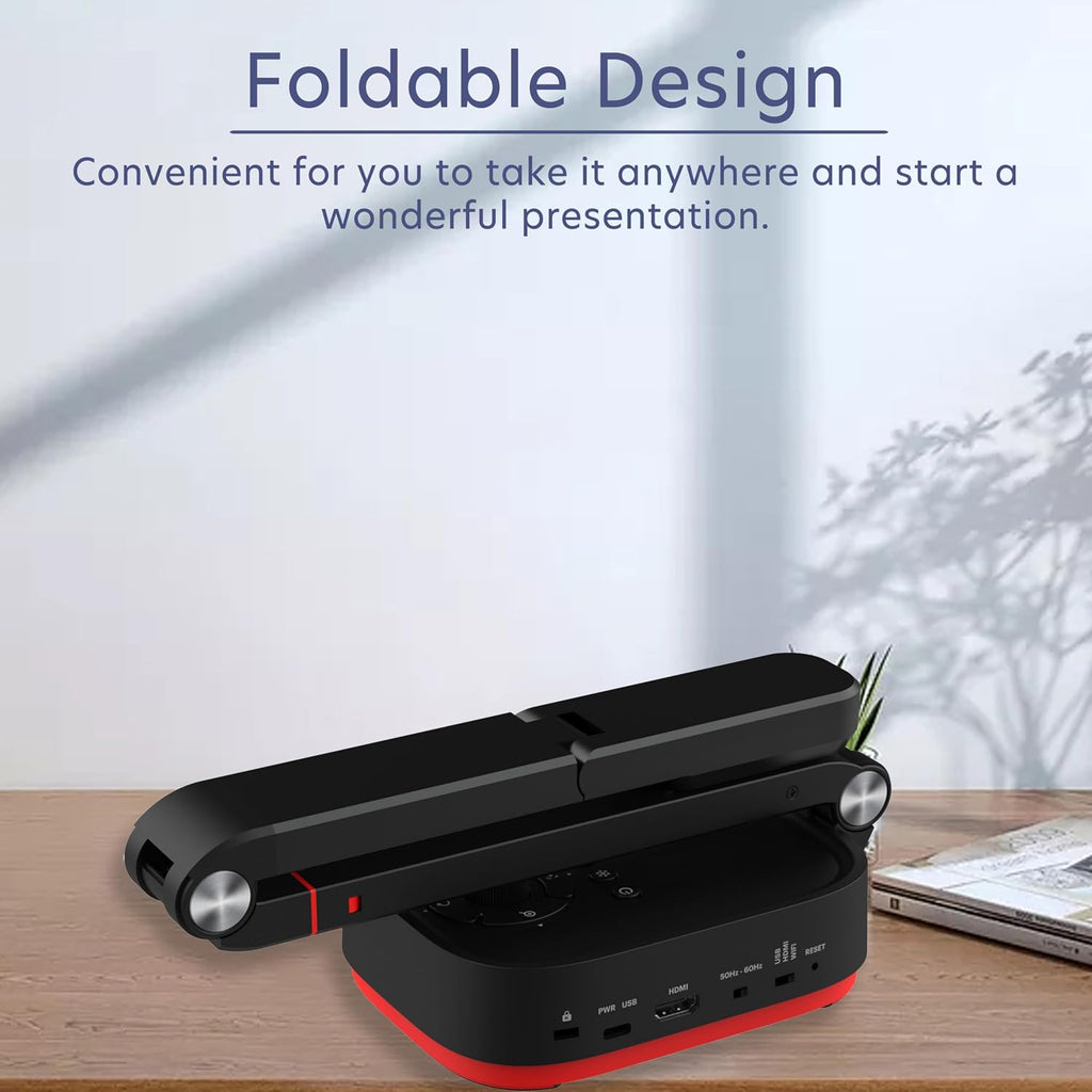 QPC100W Wireless 4K UHD Document Camera, WiFi/HDMI/USB Plug & Play, Compatible Mac OS, Windows, Chromebook Compatible for Live Demo,Web Meeting and Document Scanning
